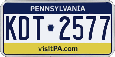 PA license plate KDT2577
