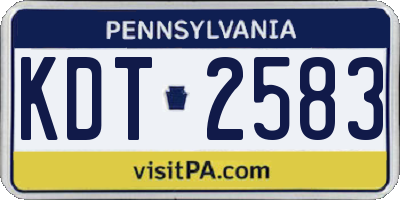 PA license plate KDT2583