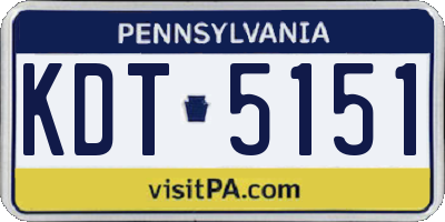 PA license plate KDT5151