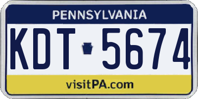 PA license plate KDT5674