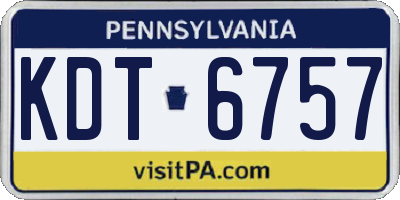 PA license plate KDT6757