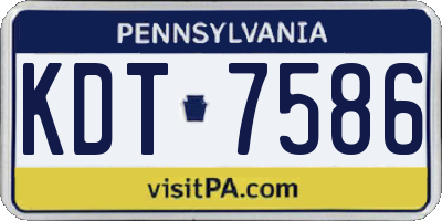 PA license plate KDT7586