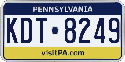 PA license plate KDT8249