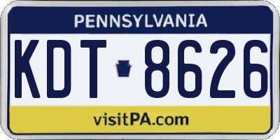 PA license plate KDT8626
