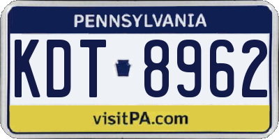PA license plate KDT8962