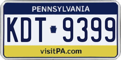 PA license plate KDT9399