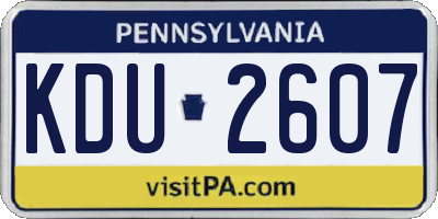PA license plate KDU2607