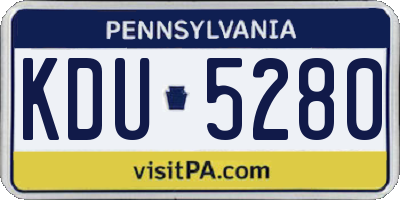 PA license plate KDU5280