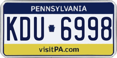 PA license plate KDU6998