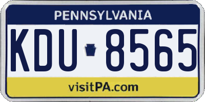 PA license plate KDU8565