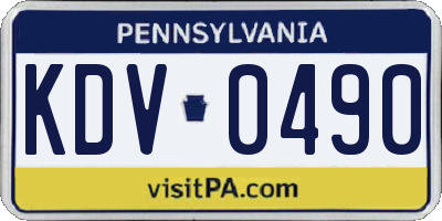 PA license plate KDV0490