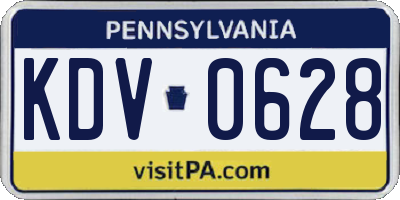 PA license plate KDV0628