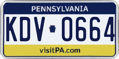 PA license plate KDV0664