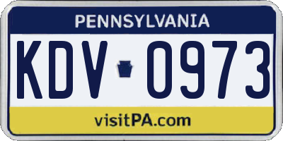 PA license plate KDV0973
