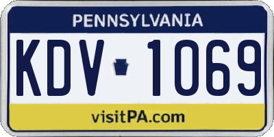 PA license plate KDV1069