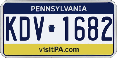 PA license plate KDV1682