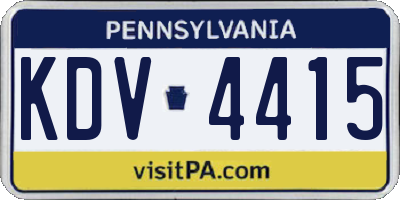 PA license plate KDV4415