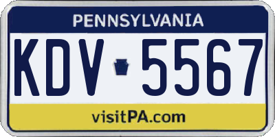 PA license plate KDV5567