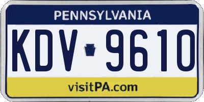 PA license plate KDV9610