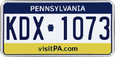 PA license plate KDX1073