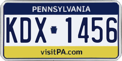 PA license plate KDX1456