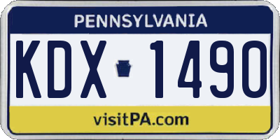 PA license plate KDX1490