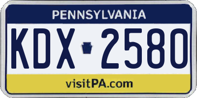 PA license plate KDX2580