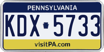 PA license plate KDX5733