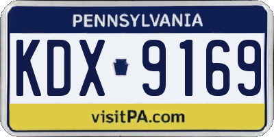 PA license plate KDX9169