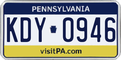 PA license plate KDY0946