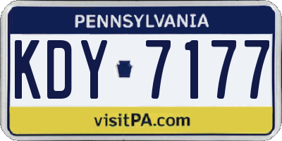 PA license plate KDY7177