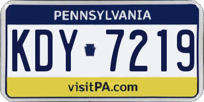PA license plate KDY7219