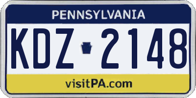 PA license plate KDZ2148