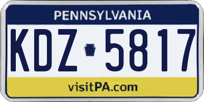 PA license plate KDZ5817