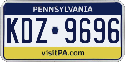 PA license plate KDZ9696