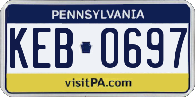 PA license plate KEB0697