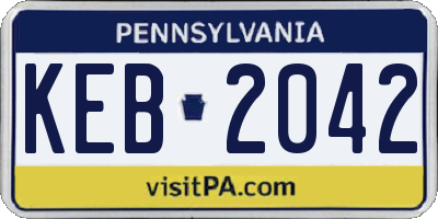 PA license plate KEB2042