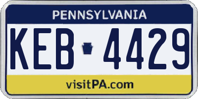 PA license plate KEB4429