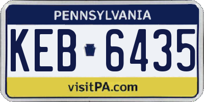 PA license plate KEB6435