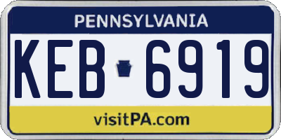 PA license plate KEB6919