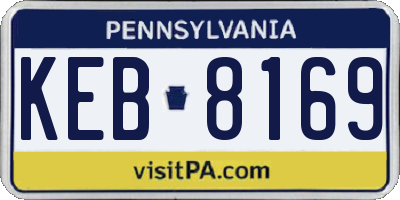 PA license plate KEB8169