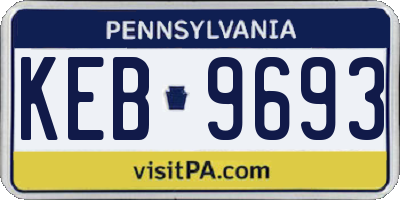 PA license plate KEB9693
