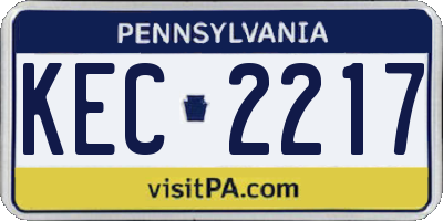 PA license plate KEC2217