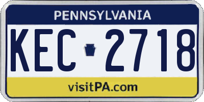 PA license plate KEC2718