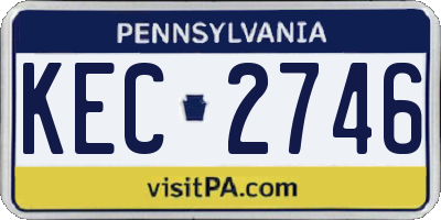 PA license plate KEC2746