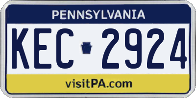 PA license plate KEC2924