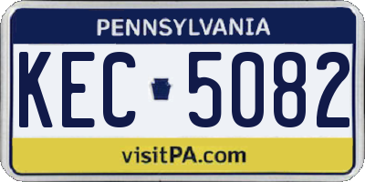 PA license plate KEC5082