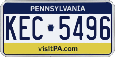 PA license plate KEC5496