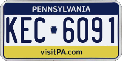 PA license plate KEC6091