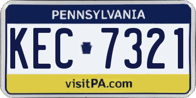 PA license plate KEC7321